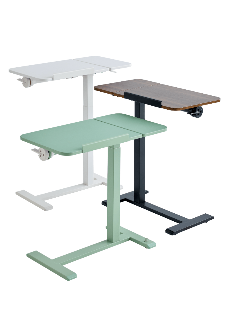 MUSSO D5 Ergonomic Double-Sided Rotating Desk - Adjustable Pneumatic Lift Mobile Laptop Table