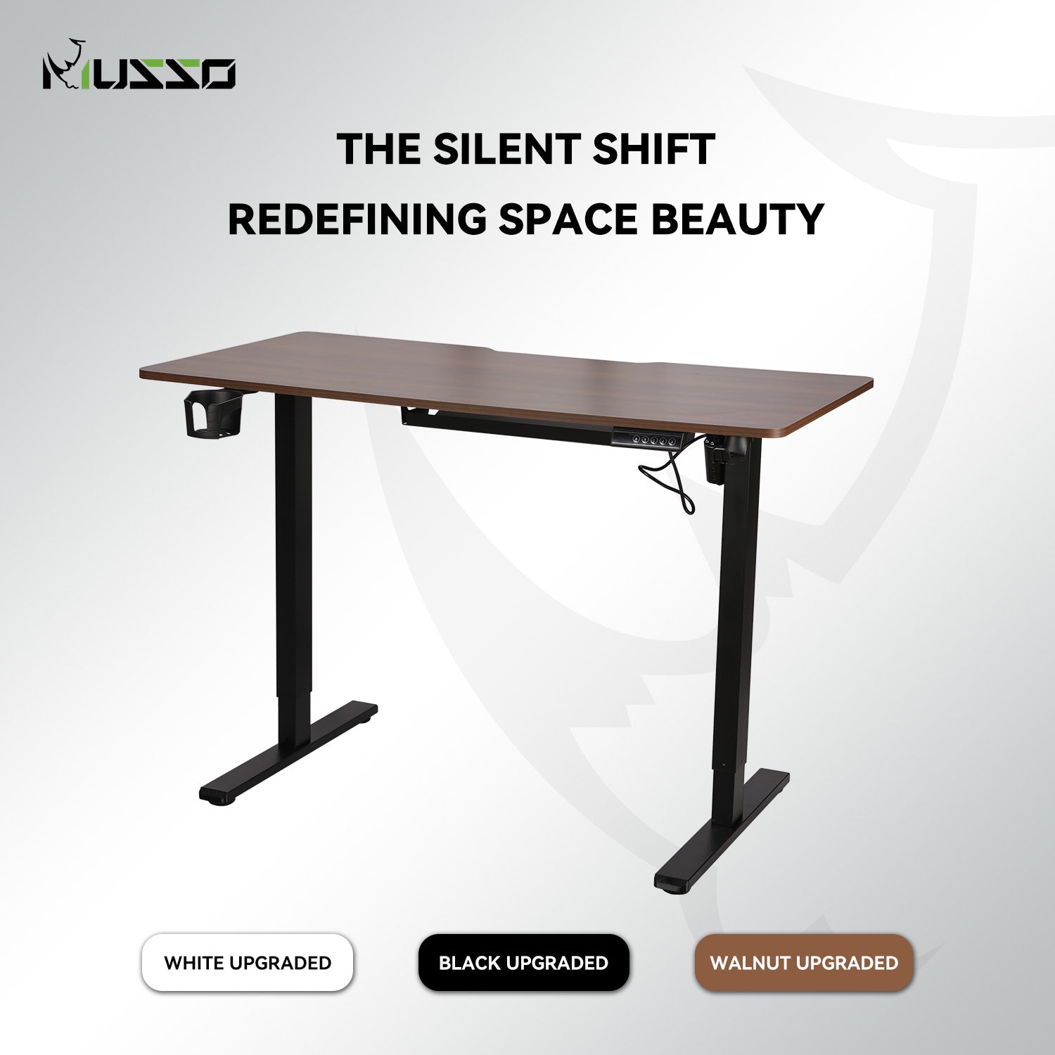 MUSSO RO3 Height Adjustable Standing Desk Ergonomic Sit Stand Desk Modern Office Desk