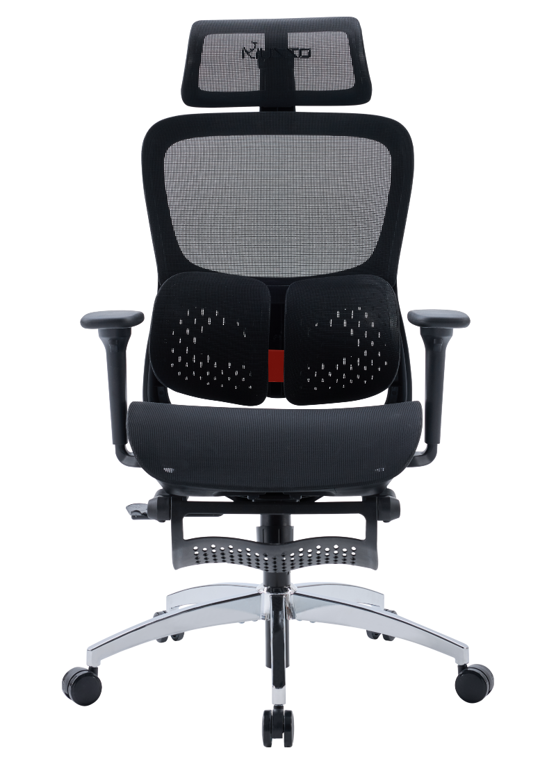 MUSSO E70 Ergonomic Office Chair with Footrest Breathable Mesh Adjustable Lumbar Support for Home Office & Gaming