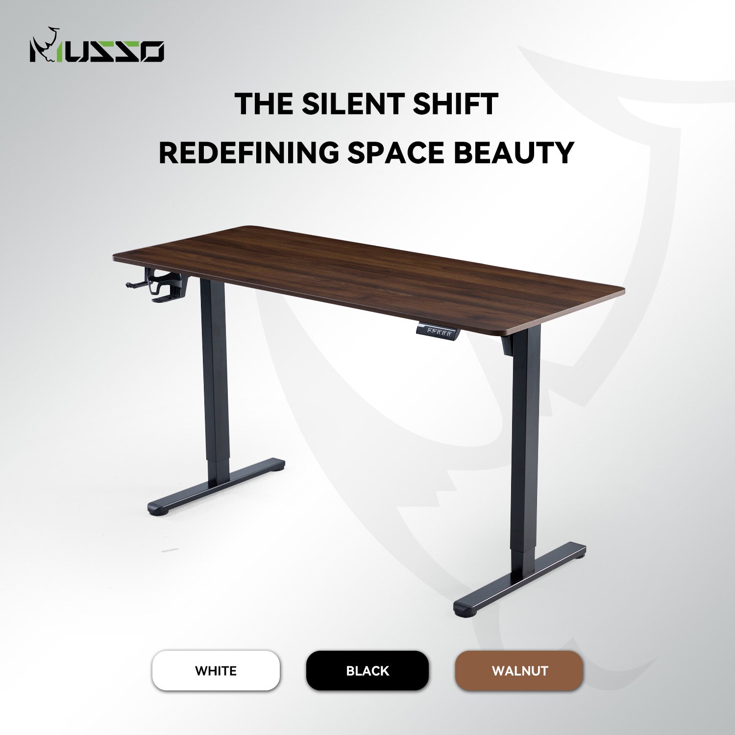 MUSSO RO3 Height Adjustable Standing Desk Ergonomic Sit Stand Desk Modern Office Desk