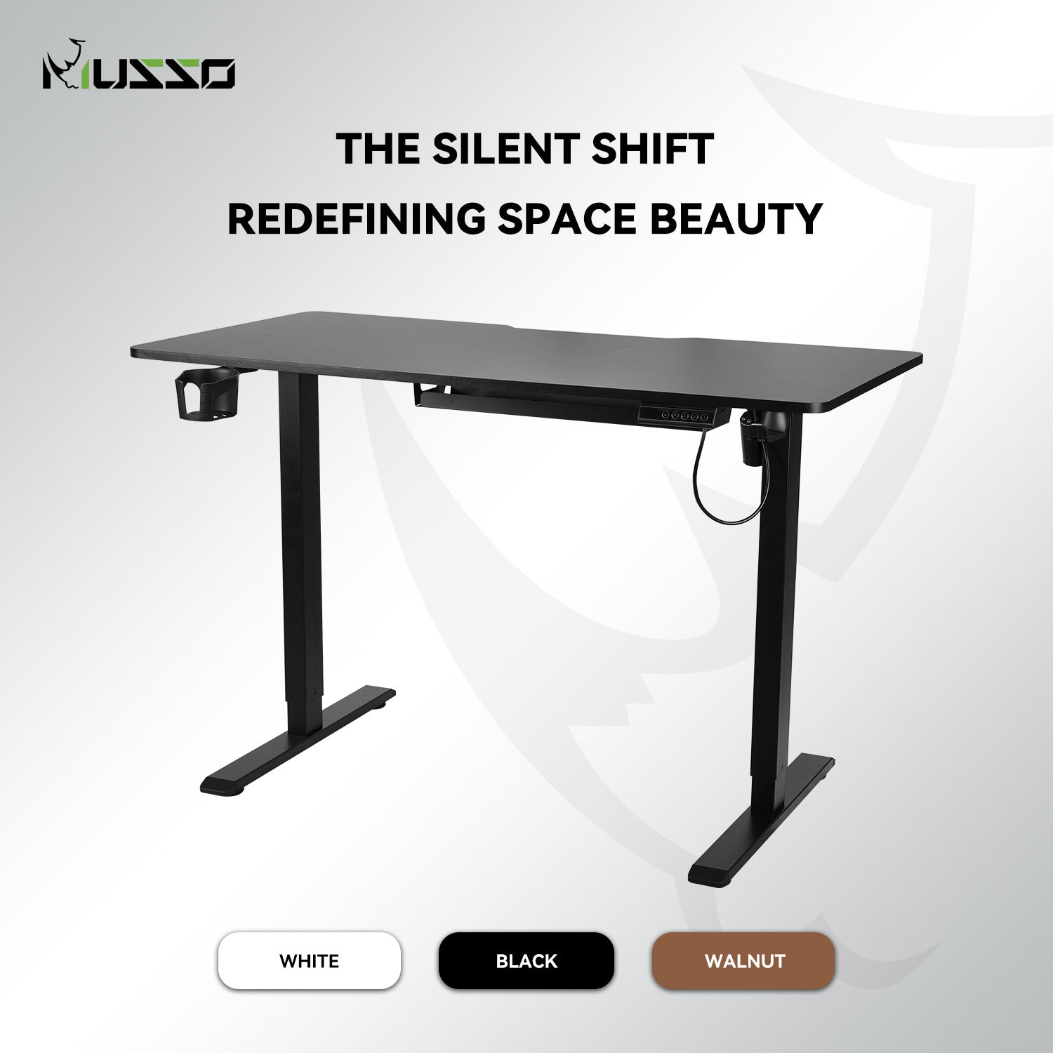MUSSO RO3 Height Adjustable Standing Desk Ergonomic Sit Stand Desk Modern Office Desk