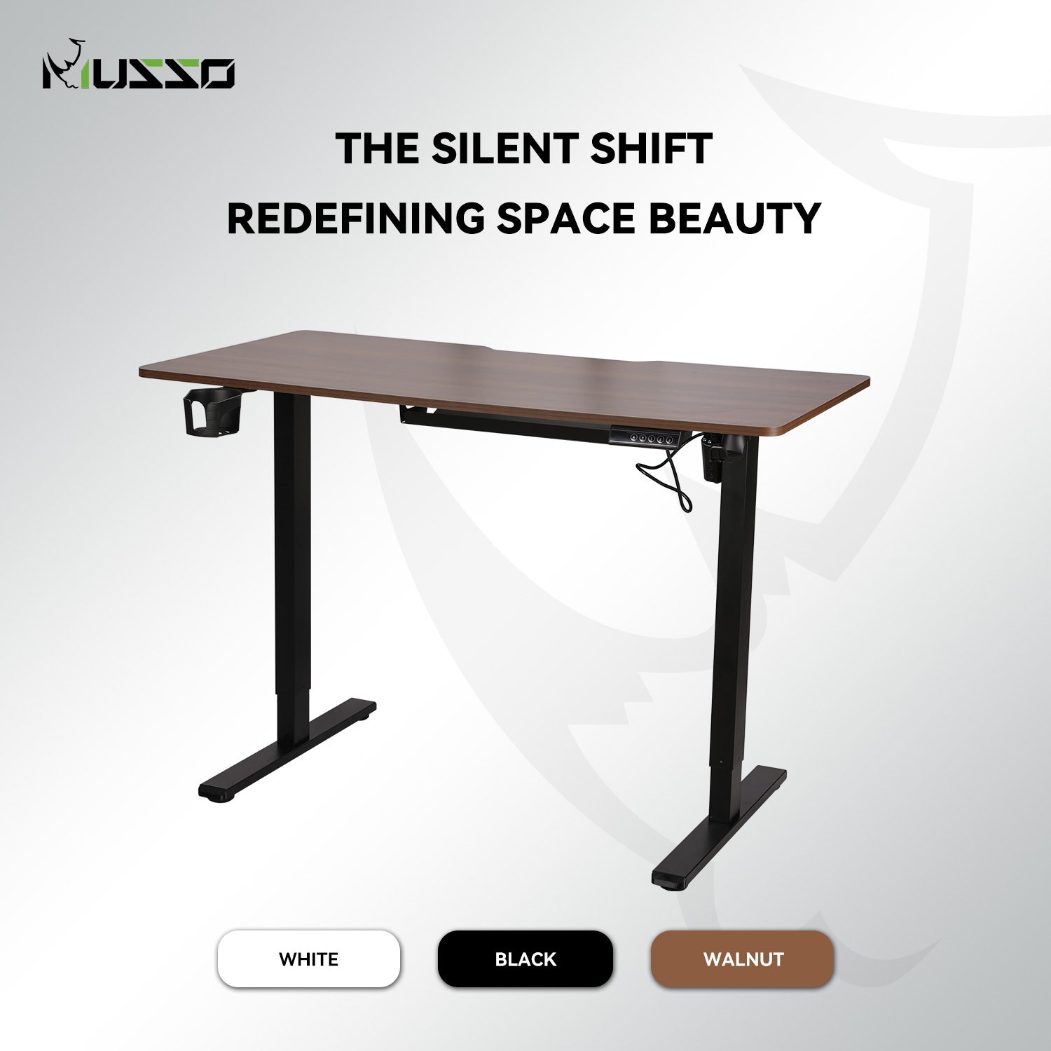 MUSSO RO3 Height Adjustable Standing Desk Ergonomic Sit Stand Desk Modern Office Desk
