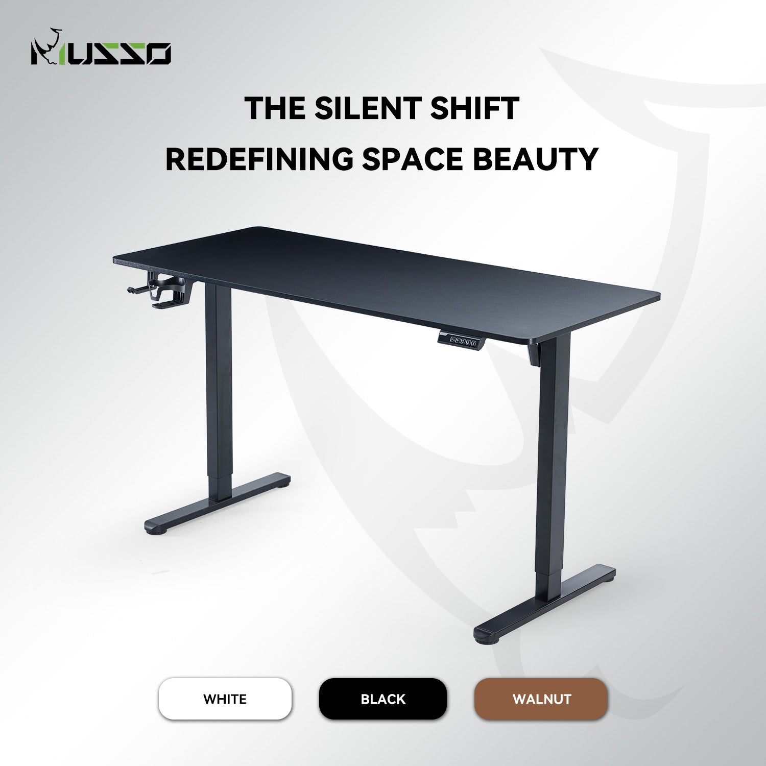 MUSSO RO3 Height Adjustable Standing Desk Ergonomic Sit Stand Desk Modern Office Desk