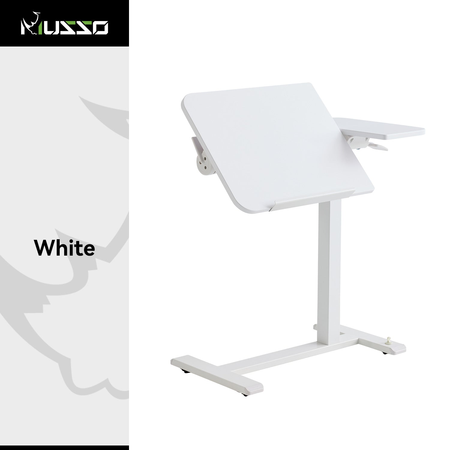 MUSSO D5 Ergonomic Double-Sided Rotating Desk - Adjustable Pneumatic Lift Mobile Laptop Table