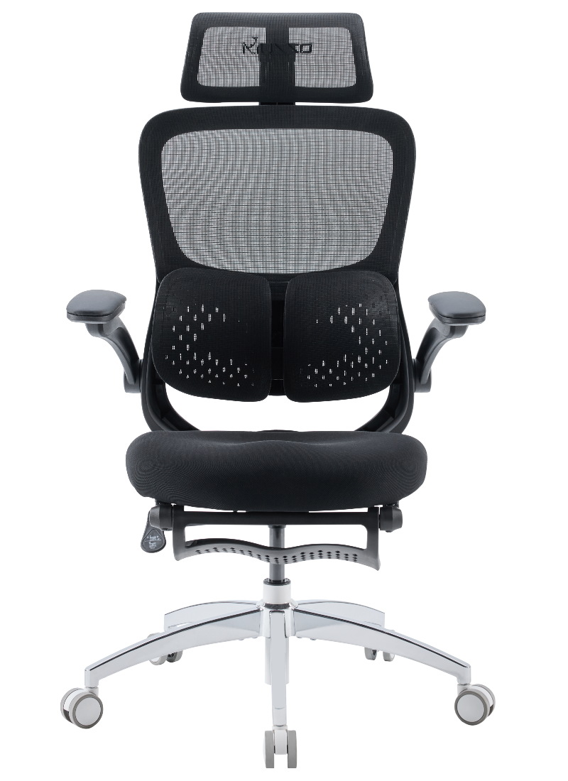 MUSSO E70 Ergonomic Office Chair with Footrest Breathable Mesh Adjustable Lumbar Support for Home Office & Gaming